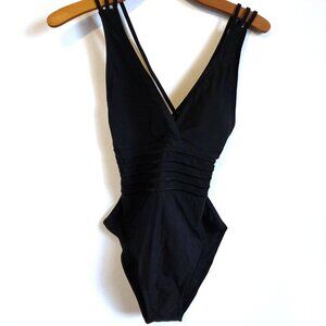 Black Swimsuit with Strappy Back - Size Medium